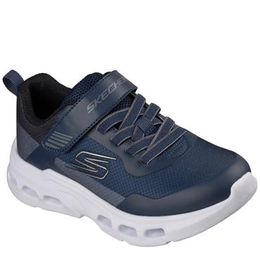 SKECHERS BOYS VELCRO LACE TRAINER - NAVY CHARCOAL