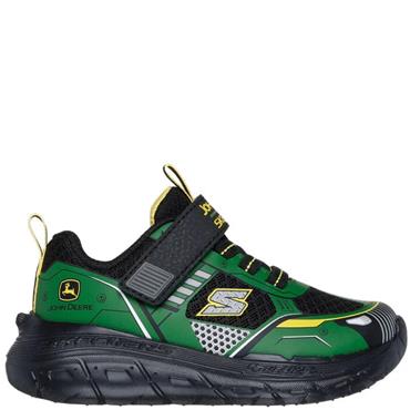 SKECHERS BOYS JOHN DEERE STRAP TRAINER - GREEN BLACK