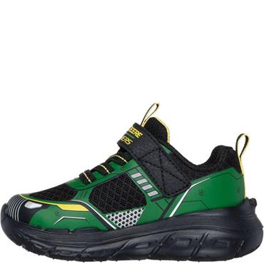 SKECHERS BOYS JOHN DEERE STRAP TRAINER - GREEN BLACK