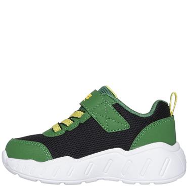 SKECHERS BOYS JOHN DEERE STRAP TRAINER - GREEN BLACK