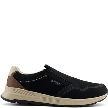 REDZ MENS SLIP ON CASULA SHOE - BLACK