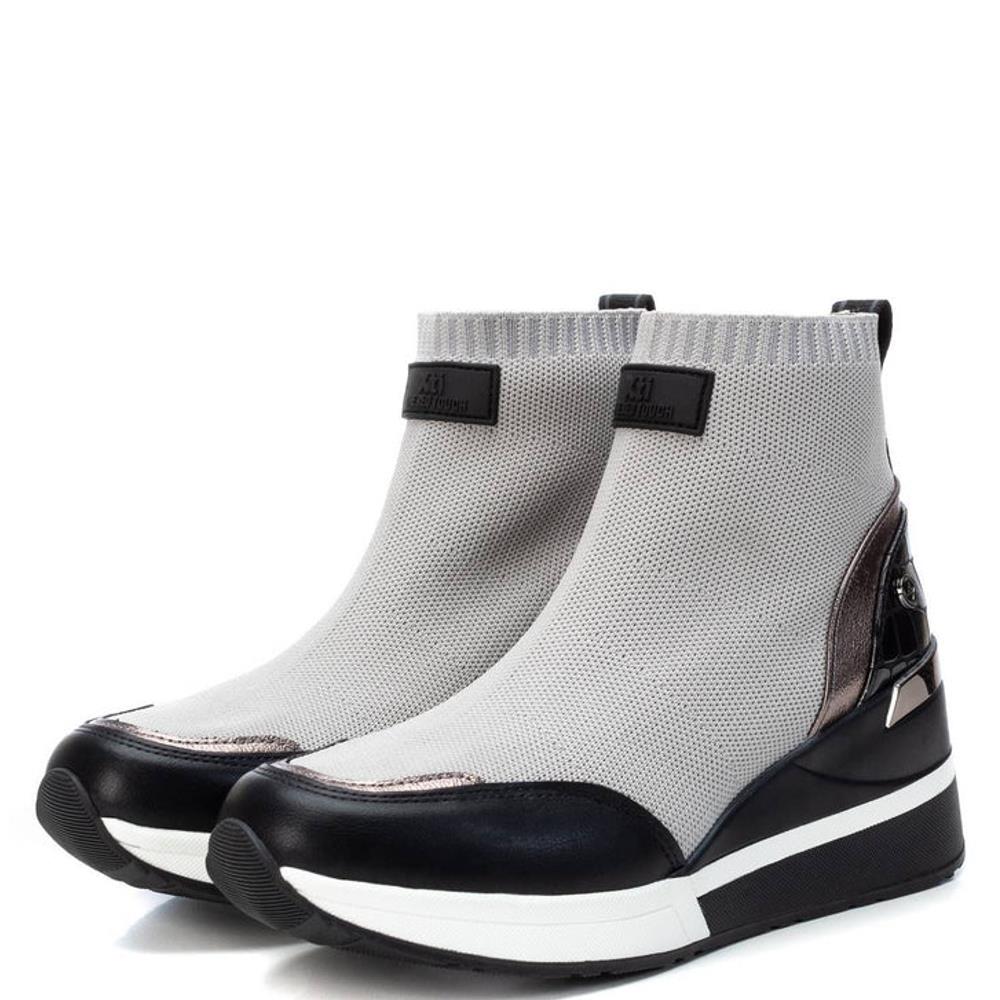 XTI WOMENS WEDGE SOCK ANKLE BOOT GREY Paul Byron Shoes Ireland