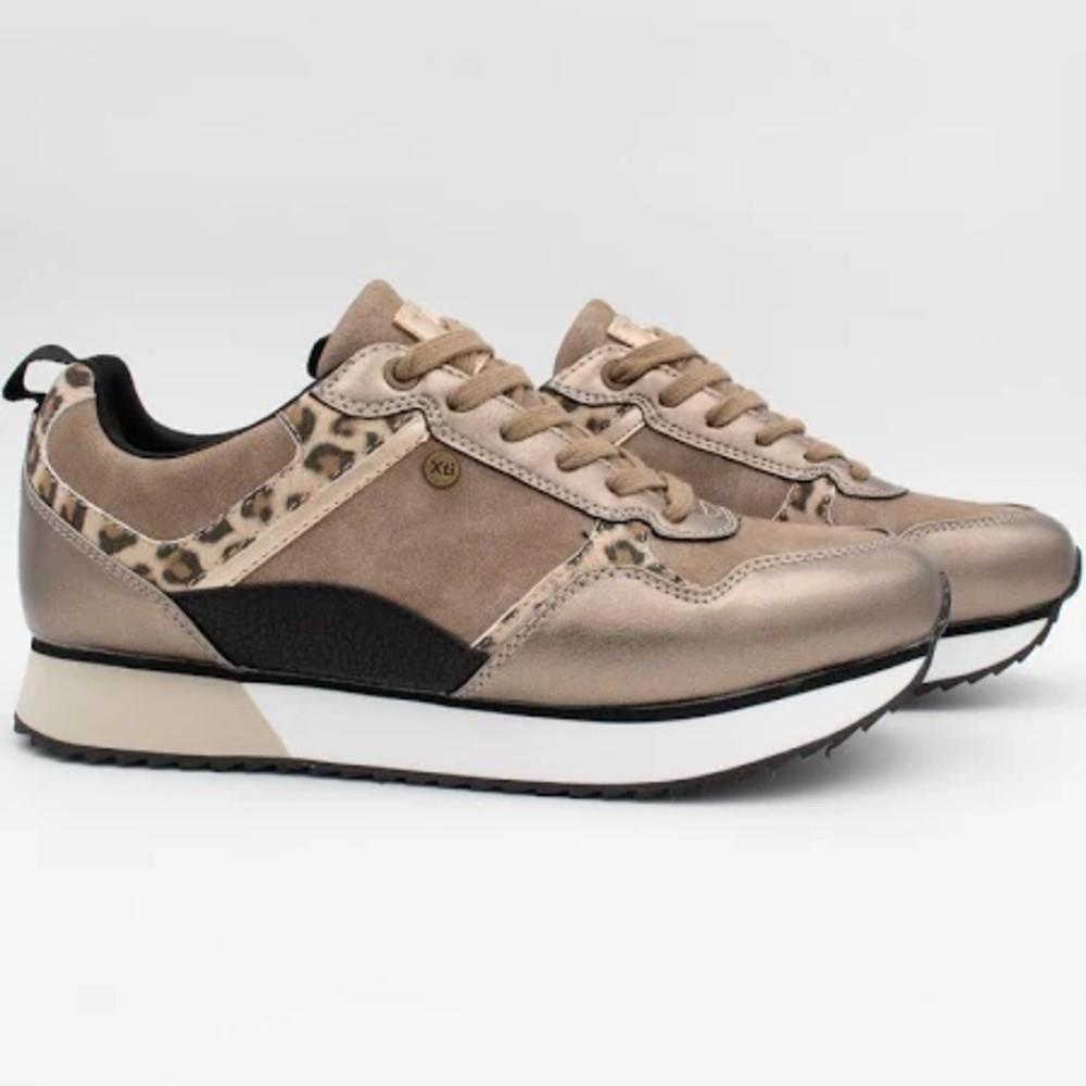 XTI WOMENS LACE TRAINER - BRONZE MULTI | Paul Byron Shoes | Ireland