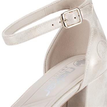 RIEKER WOMENS MID HEEL SANDAL - CREAM