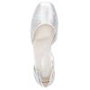 RIEKER WOMENS MID HEEL SANDAL - SILVER PLATINUM