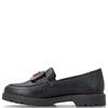 RIEKER WOMENS SLIP ON LOAFER - BLACK