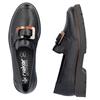 RIEKER WOMENS SLIP ON LOAFER - BLACK