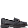 RIEKER WOMENS SLIP ON LOAFER - BLACK