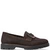 RIEKER WOMENS SLIP ON LOAFER - BROWN