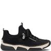 RIEKER WOMENS ZIP LACE COMFORT SHOE - BLACK