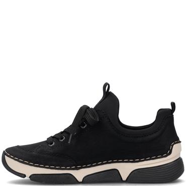 RIEKER WOMENS ZIP LACE COMFORT SHOE - BLACK