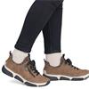 RIEKER WOMENS ZIP LACE COMFORT SHOE - BROWN