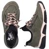 RIEKER WOMENS ZIP LACE COMFORT SHOE - GREEN MULTI