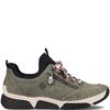RIEKER WOMENS ZIP LACE COMFORT SHOE - GREEN MULTI