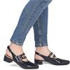 RIEKER WOMENS LOW HEEL SANDAL - BLACK