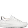 ECCO WOMENS SOFT LACE TRAINER - WHITE