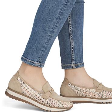 RIEKER WOMENS FLAT SHOE - BEIGE