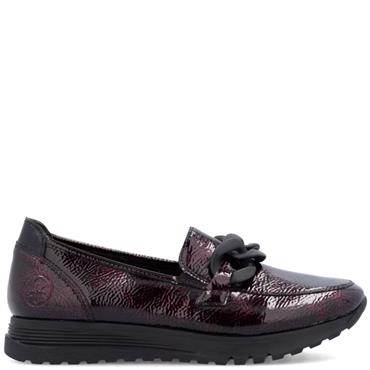 RIEKER WOMENS WIDE FIT SLIP ON SHOE - RED