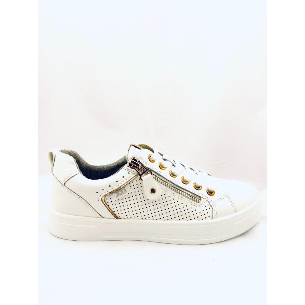 XTI WOMENS ZIP LACE TRAINER WHITE Paul Byron Shoes Ireland