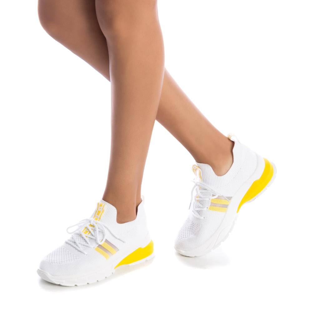 XTI WOMENS LACE TRAINER - YELLOW | Paul Byron Shoes | Ireland