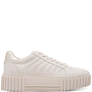 S OLIVER WOMENS LACE TRAINER - CREAM