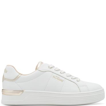 S OLIVER WOMENS LACE TRAINER - WHITE