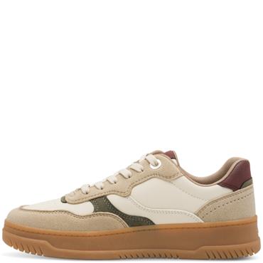 S OLIVER WOMENS LACE TRAINER - BEIGE MULTI