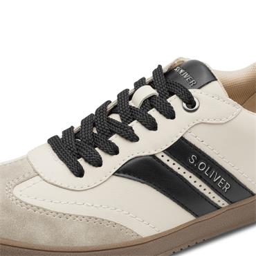 S OLIVER WOMENS LACE TRAINER - BEIGE MULTI