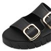 S OLIVER WOMENS WEDGE STRAP SANDAL - BLACK