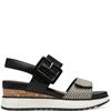 S OLIVER WOMENS WEDGE STRAP SANDAL - BLACK