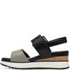 S OLIVER WOMENS WEDGE STRAP SANDAL - BLACK