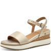S OLIVER WOMENS WEDGE STRAP SANDAL - CHAMPAGNE