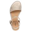S OLIVER WOMENS WEDGE STRAP SANDAL - CHAMPAGNE