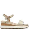 S OLIVER WOMENS WEDGE STRAP SANDAL - CHAMPAGNE