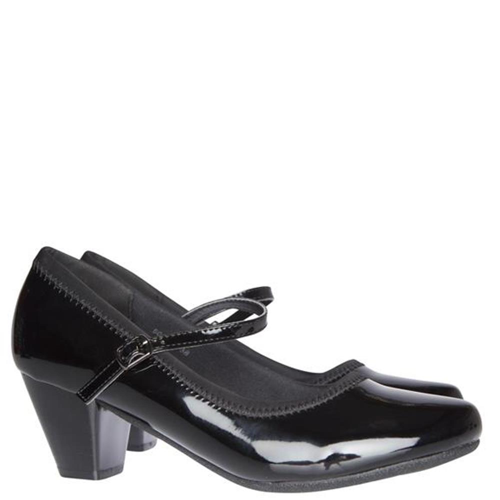 NINE TO FIVE LDS STRAP COURT SHOE BLACK PATENT Paul Byron Shoes