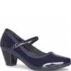 NINE TO FIVE LDS STRAP COURT SHOE - NAVY PATENT