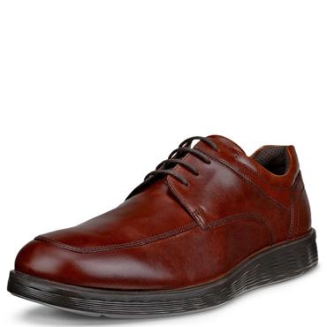 ECCO MENS LACE FORMAL SHOE - COGNAC