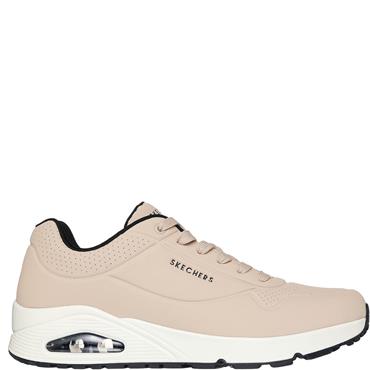 SKECHERS MENS UNO STAND ON AIR TRAINER - NATURAL BLACK