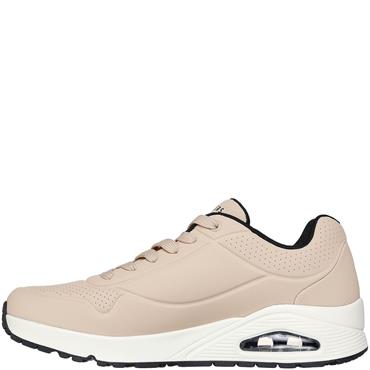 SKECHERS MENS UNO STAND ON AIR TRAINER - NATURAL BLACK
