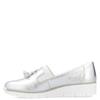 RIEKER WOMENS WEDGE TASSEL SLIP ON SHOE - SILVER