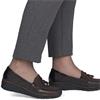 RIEKER WOMENS LEATHER SLIP ON SHOE - BROWN