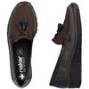 RIEKER WOMENS LEATHER SLIP ON SHOE - BROWN