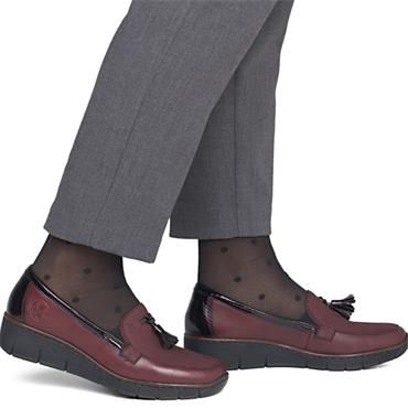 RIEKER WOMENS SLIP ON SHOE - RED