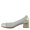 PITILLOS LDS BLOCK HEEL COURT SHOE - GOLD