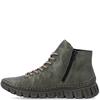 RIEKER WOMENS WARM LINED ZIP ANKLE BOOT - GREEN