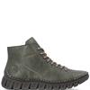RIEKER WOMENS WARM LINED ZIP ANKLE BOOT - GREEN