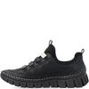 RIEKER WOMENS WEDGE SLIP ON TRAINER - BLACK