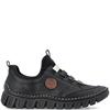 RIEKER WOMENS WEDGE SLIP ON TRAINER - BLACK