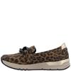 RIEKER WOMENS LOW WEDGE CHAIN LOAFER - LEOPARD