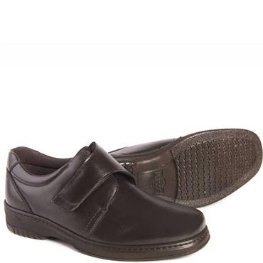 PINOSO MENS EXTRA WIDE FIT VELCRO SHOE - BROWN